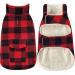 Malier Dog Winter Coat, Classic Plaid Fleece Dog Cold Weather Coats Dog Jacket with Pocket, Windprood Warm Dog Coat Vest Winter Pet Clothes Apparel for Small Medium Large Dogs (Red, X-Large) Red X-Large