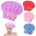 Hair Drying Cap - 4PCS Super Absorbent Microfiber Towel Wrap for Quick Drying | Elastic Hair Towels for Women & Girls - Buy Online on SooperMarket.com