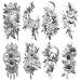 Cerlaza Large Temporary Tattoos for Women Girls  Flower Realistic Long Lasting Arm Half Sleeves Fake Tattoos for Adult  Tatuajes Temporales Women Waterproof Temporary Tattoos Stickers -10 Sheets