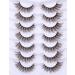 ALPHONSE Brown Strip Dark Brown False Lashes 7 Pack - Short Wispy Natural Look D Curl Extensions - Buy Online on SooperMarket.com