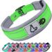 Joytale dog collar softly padded neoprene collars for medium dogs nylon reflective wide collar dog green m (1 Pack) green