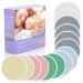 Organic Bamboo Nursing Breast Pads - 14 Pack Reusable and Washable Postpartum Pads for Breastfeeding and Maternity, with Laundry Bag - Soft, Natural and Large Nipple Pads for New Moms Multicolor