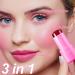 2PCS Cooling Water Jelly Lip Tint & Blush - 3-in-1 Cheek & Lip Makeup - Chill Poppy Pink Stain Gloss - Buy Online on SooperMarket.com
