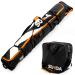 Ski Bag and Ski Boot Bag Combo for Air Travel Unpadded - Ski Luggage Bags for Snow Travel Gear - Ski Case for Cross Country Downhill Boots Helmet Poles Clothes and Accessories Orange Sukoa