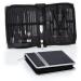 Coolzon manicure set 26-part professional nail clip set stainless steel nail set Tools for manicure and pedicure nail shaping cleansing advanced zip pocket design black
