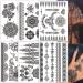 Black Henna Temporary Tattoo Stickers - Lace Pattern Body Art Design for Women - Waterproof and Sexy Mandala Flower Fake Tattoos - 6 Sheets - Buy Online on SooperMarket.com