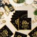 40 Black Napkins for 50th Birthday | Gold Party Paper Napkins 33x33cm | Elegant Decoration for Men Women and Girls - Buy Online on SooperMarket.com
