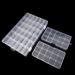 Snowkingdom Plastic Grid Box Storage Organizer Case - 3 Pack with Adjustable Dividers | 36 Grids + 2x15 Grids | Free Letter Stickers included - Buy Online on SooperMarket.com