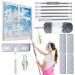 4 In 1 Window Cleaning Equipment 360 Rotation Window Cleaning Kit Expandable 25-275cm Telescopic Window Cleaner with 4 Window Wipes 1 Duster Window Cleaning Pole Cleaning Indoors and Outdoors