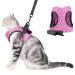 WD&CD Cat Harness and Leash Set Escape Proof Cat Harness Adjustable Soft Cat Walking Jackets with Retractable Cat Leash For Pet Puppy Pink Medium Medium Pink