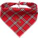 Lionheart Glory Dog Hallk 1 packable soft cotton Christmas bib adjustable kerchief quadratical dog neckerchiefs for large dogs checkered neckerchiefs Large (1 Pack) B: Christmas checkered