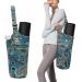 Qlckyed Yoga Mat Bag Adjustable Shoulder Strap with Large Size Pocket and Zipper Pocket,yoga mat carrier with Fixed Buckle Fits Most Size Mats Blue Flower Pattern
