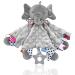 UNMOT Baby Comforters Blanket Newborn Touch Tag Blankets Elephant Soft Comforter Baby sleeping toy with Taggies Teether soft elephant security blanket (Grey) Single Elephant Comforter