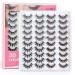 MAANGE Eyelashes Soft 20 Pairs Reusable 3D Faux Mink Lashes Handmade Mixed 4 Styles Natural Dramatic False Eyelashes Fluffy Wispy Fake Eyelashes Set Multipack 4 style-20 pairs