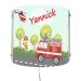 Creadesign WA-1009 fire brigade children's room wall lamp personalized with names night light/slumber light for socket E14 22 x 22.5 x 8.5 cm
