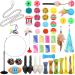 QUOZUO 50 Pcs Cat Toy Kitten Toys set Interactive cat Toy with Suction Cup Wand Hanging Door Flying cat Toys for Indoor Cats Cat Spring Toy Cat Toy Mouse cat ball toy Cat Crinkle Balls
