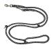 Adjustable Dog Exercise Line for Large Dogs up to 80 kg - 2.40m 2.80m 3.50m 5m - Durable Double-Line Guide (Dallas Black-Silver) - Buy Online on SooperMarket.com