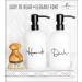 Alora Hand Soap Dispenser and Liquid Dish Soap Dispenser for Kitchen Sink - Set of 2 - Black Metal Pumps - Reusable Plastic Bottle with Easy to Read Lettering - Countertop Replacement Refill Set of 2 (16 Ounce) White - Buy Online on SooperMarket.com