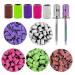 Sanding Bands for Nail Drill 300 Pcs 5 Color Coarse Fine 80#120#150#180#240# Grits Professional Nail Sanding Bands with 2Pcs Nail Drill Bits for Acrylic Nails Manicures and Pedicure
