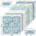 Whaline 24Pcs Blue Floral Pattern Paper 30x30cm - Double-Sided Watercolor Flower Scrapbook Paper for DIY Crafts and Photo Albums - Buy Online on SooperMarket.com