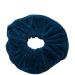 AADYA Pair of Extra Large (15CM) Velvet Hair SCRUNCHIES Elastic Scrunchy Hair BOBBLES (26 Choice of Colors) (Teal Blue)
