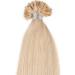 50 Strands Nail U Tip Remy Human Hair Extensions Blonde 24# Pre Bonded Natural Straight 0.5g/strand 18 inch - Buy Online on SooperMarket.com