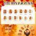 384 Pcs Fall Thanksgiving Press On Nails - Autumn Floral Pattern - Short Coffin Shape - Full Cover Fake Nails for Women - Buy Online on SooperMarket.com