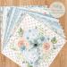Whaline 24Pcs Blue Floral Pattern Paper 30x30cm - Double-Sided Watercolor Flower Scrapbook Paper for DIY Crafts and Photo Albums - Buy Online on SooperMarket.com