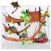 SEIS 5pcs Hamster Hanging Cage Accessories Set Leaf Wood Design Small Animal Hammock Channel Ropeway Swing for Guinea Pig Rat Birds Parrot Gerbil Sugar Glider Squirrel (5 Pcs)