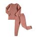 DreamBuy 20 Colours Ribbed Pyjama/Tracksuit/Loungewear Unisex Boys And Girls Pyjamas Baby Clothes Pyjamas For Women And Mens Pyjamas 6-7 Years Leather Pink