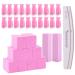 Gel Nail Polish Remover Tools Kit  600 Pcs Pink Lint Free Nail Wipes with 20 Pcs Nail Polish Remover Cap Clips  100/150 Nail File  Buffer Block Pink-Wipes