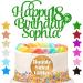 Cake Topper Personalised Cake Topper Happy Birthday Cake Toppers Cake Decorations Double Sided Glitter Cake Topper for 1st 10th 16th 18th 20th 21st 30th 40th 50th 60th 70th 80th(Green) - Buy Online on SooperMarket.com
