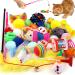 QUOZUO Cat Toys Kitten Toys Assortments 32 Packs Interactive Cat Toy Variety Pack for Kitty Cat Wand toy Cat Crinkle Balls with Bells Cat Spring Toy Catnip Toys for Indoor Cats Kittens