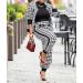 SOMTHRON Women's Houndstooth Print 2 Piece Outfit Set - Zip Up Jacket & Long Pants - X-Large Black - Buy Online on SooperMarket.com