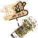 Cakeshop Cake Decoration Pack | Robot Alien Birthday Premium 3mm Mirror Acrylic Plastic Cake Topper Sign & 25g Party Pack of Cake Sugar Sprinkles | Custom Name & Age Cake Decorations (Gold) Non-Prime Mirror Acrylic: Gold