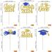 Rsstarxi 24 Pack Class of 2024 Cupcake Toppers 2024 Graduation Food Appetizer Picks 2024 Congrats Grad Cap Done Diploma Cupcake Picks for 2024 Graduation Theme Party Cake Decorations Gold Blue - Buy Online on SooperMarket.com