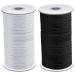 Coopay 200 Yards Length 1/4 Width Elastic Cord Elastic Bands Elastic Rope Heavy Stretch Elastic Spool Knit for Sewing  2 Rolls  100 Yards/Roll (Black and White  1/4 Inch) Black and White 1/4 Inch