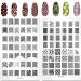 RUNRAYAY 2Pcs French Nail Stamp Plates Nails Art Stamping Plates Leaves Flowers Animal Nail Template Image Plate for Women Fashion Art Decoration