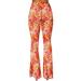 Deerose Women's High Waist Orange Floral Bell Bottom Flare Pants - Medium - Buy Online on SooperMarket.com