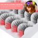 KALLORY 5 Pairs Red Colored Wispy Lashes - Natural Look 3D Eyelash Strips for Women & Girls - Perfect for Any Occasion - Buy Online on SooperMarket.com