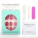 Buy Novo Ovo Short Corner Oval Press-On Nails - Angular Rose Red Monochrome | Long-Lasting Artificial Fingernails with Glue - International Shipping Available - Buy Online on SooperMarket.com