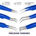 Silakor 6 Piece Eyelash Extension Tweezers Set - Stainless Steel Isolation & Classic Lashes Tweezers (Blue) - Buy Online on SooperMarket.com