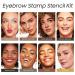 Eyebrow Stamp Stencil Kit - Beginner-Friendly 1 Step Brow Stencil & Stamp Set | Long-Lasting, Smudge-Proof & Waterproof | 24 Reusable Shapes | Dark Black - Buy Online on SooperMarket.com