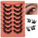 Fluffy False Eyelashes D Curl Faux Mink Lashes That Look Like Extensions DIY Cluster Lashes Wispy Pesta as Individual Eye Lash Clusters Natural Wispies Lashes ALPHONSE Mink Fake Eyelashes 7 Pairs Pack Style A - Cluster