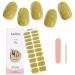 Kalolary Gel Nail Polish Strips Nail Gel Art Sticker Waterproof Full Nail Wraps Decal Sets with Nail File and Stick for Women Girls Nail Art Decor (UV/LED Lamp Required) (Shiny Yellow)