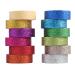 DIY Glitter Washi Tape Set - 12 Rolls Colored Masking Tape, Sparkle Decorative Tape for Art, Scrapbook Tape,Decor & Crafts (Dark)