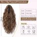 PORSMEER Claw Clip in Ponytail Hair Extensions 18 inches Long Curly Brown Ponytail Multi Layered Natural Fluffy Wave Synthetic Hairpiece for Womens Girls Everyday Wear Brown with highlights - Buy Online on SooperMarket.com