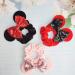 Mouse Ears Sequin Velvet Hair Scrunchies Set - Black, Red, Pink - Buy Online on SooperMarket.com