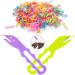 760Pcs Mini Color Elastic Hair Ties  2Pcs Hair Elastic Bands Remover  Hair Tie cutter  Rubber Hair Band Remover Cutter for Toddlers Girls Women(Hair Rubber Bands Have 260 Large Loops and 500 Small Loops) 762 Piece Set