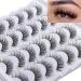outopen 14 Pairs False Eyelashes Russian Strip Lashes D Curl Faux Mink Eyelashes 3D Effect Fluffy Wispy Volume Eyelash Pack 14 Pairs DD Curl-W-2